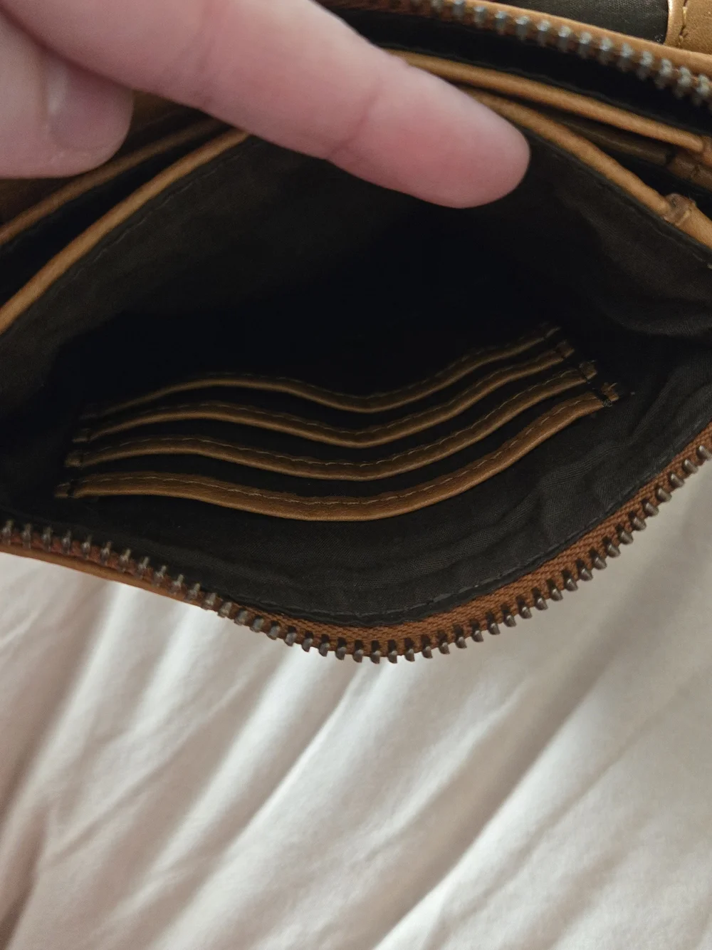 Oak & Tan Genuine Leather Crossbody Purse
